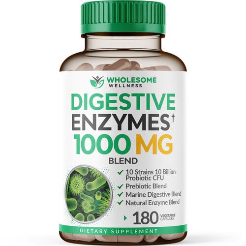 Wholesome Wellness Digestive Enzymes 1000MG + Prebiotics & Probiotics